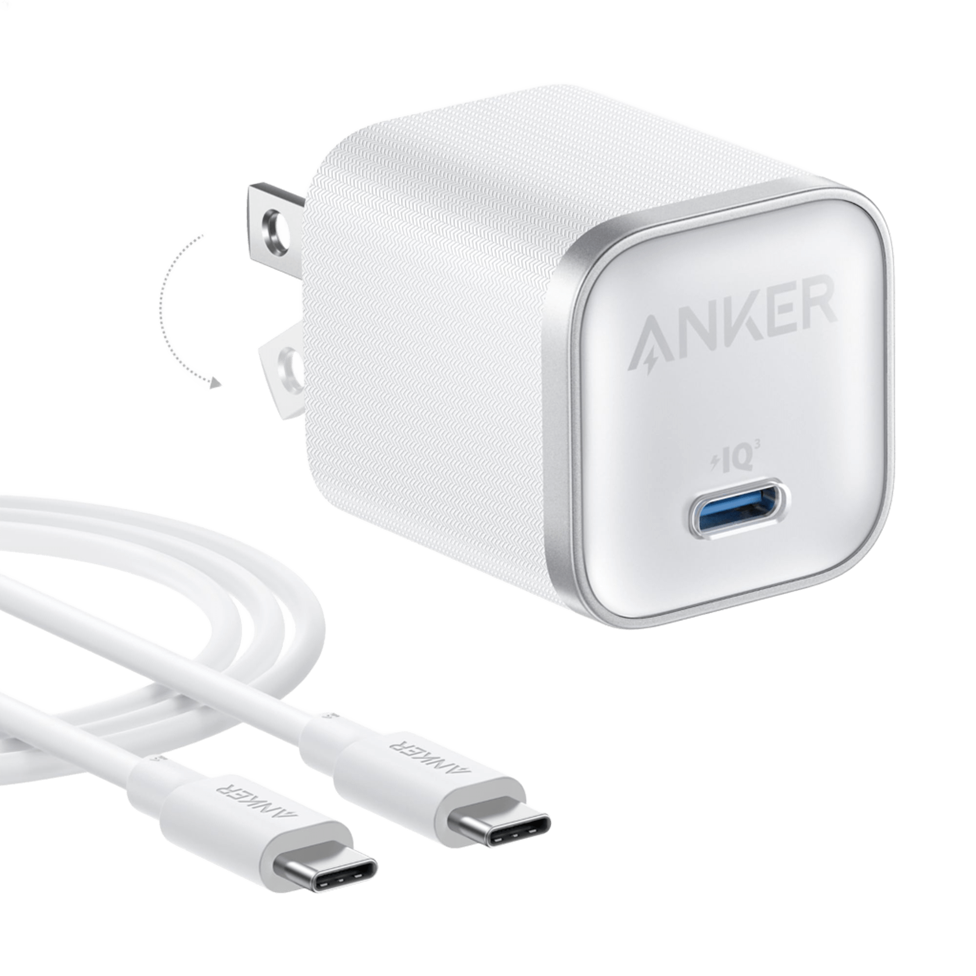 Apos Audio Anker Accessory Anker Nano Charger (45W) with USB-C to USB-C Cable Aurora White