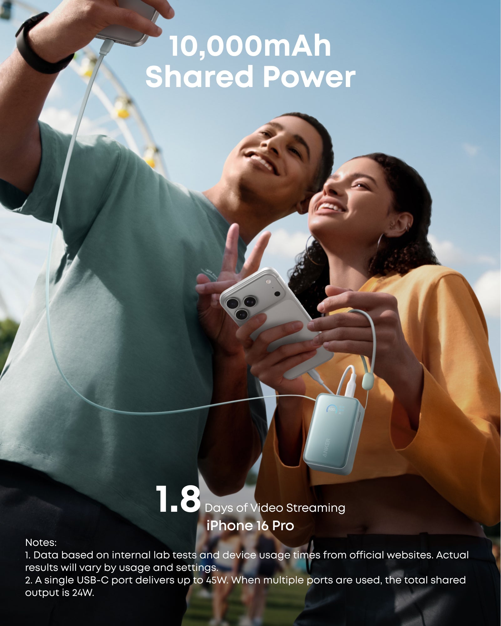 Apos Audio Anker Accessory Anker Nano Power Bank (10K, 45W, Built-In Retractable USB-C Cable)