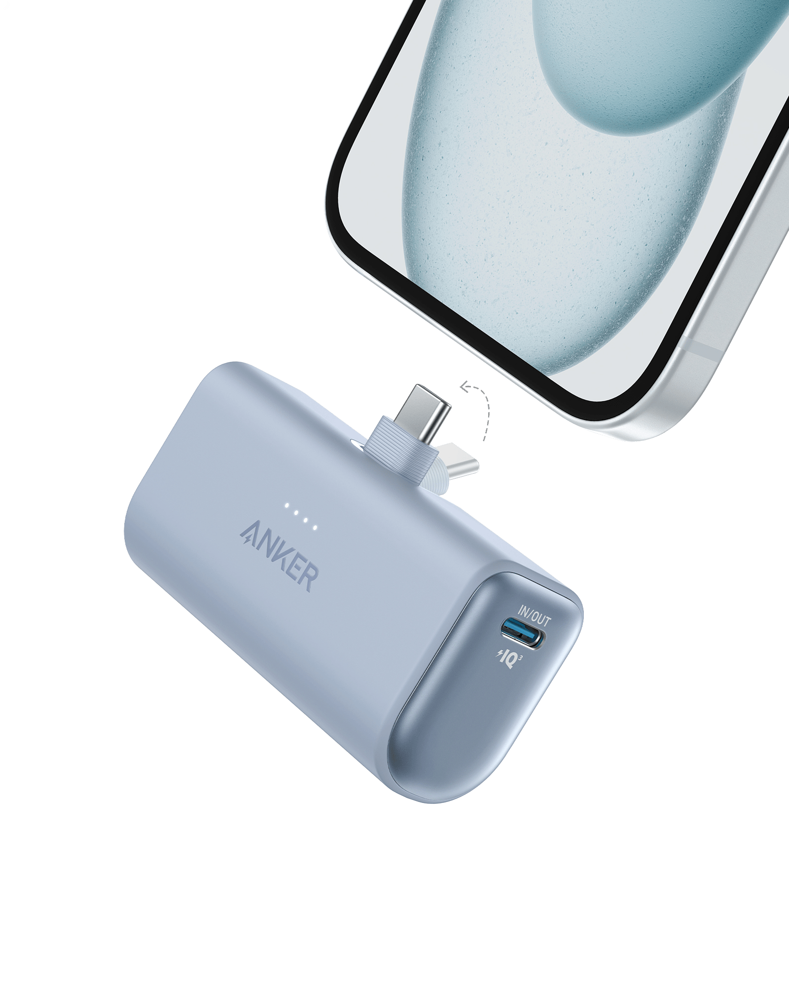Apos Audio Anker Accessory Anker Nano Power Bank (22.5W, Built-In USB-C Connector) Ice Lake Blue