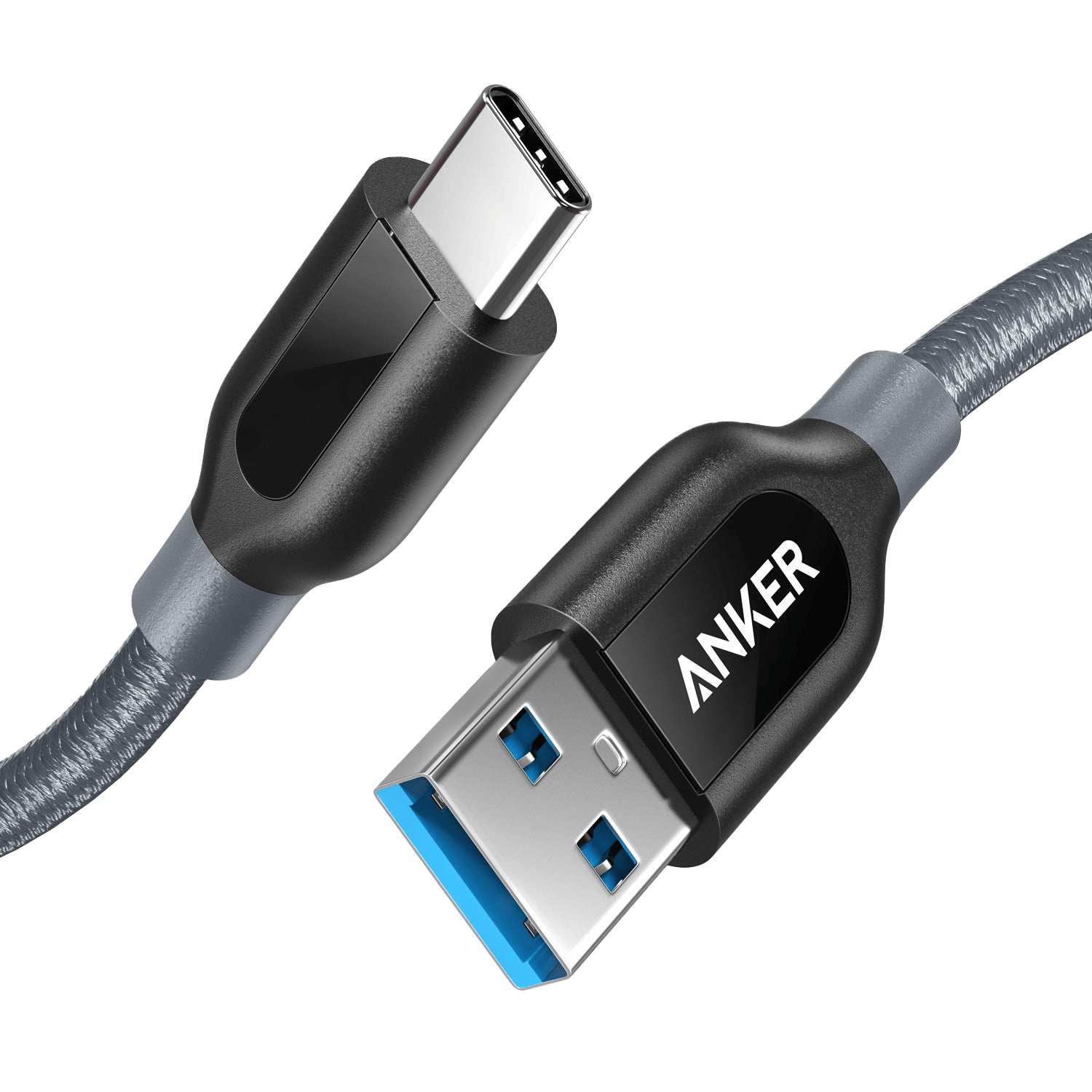 Apos Audio Anker Accessory Anker Powerline+ USB C to USB 3.0 Cable (3 ft, 6 ft) Grey / 3ft