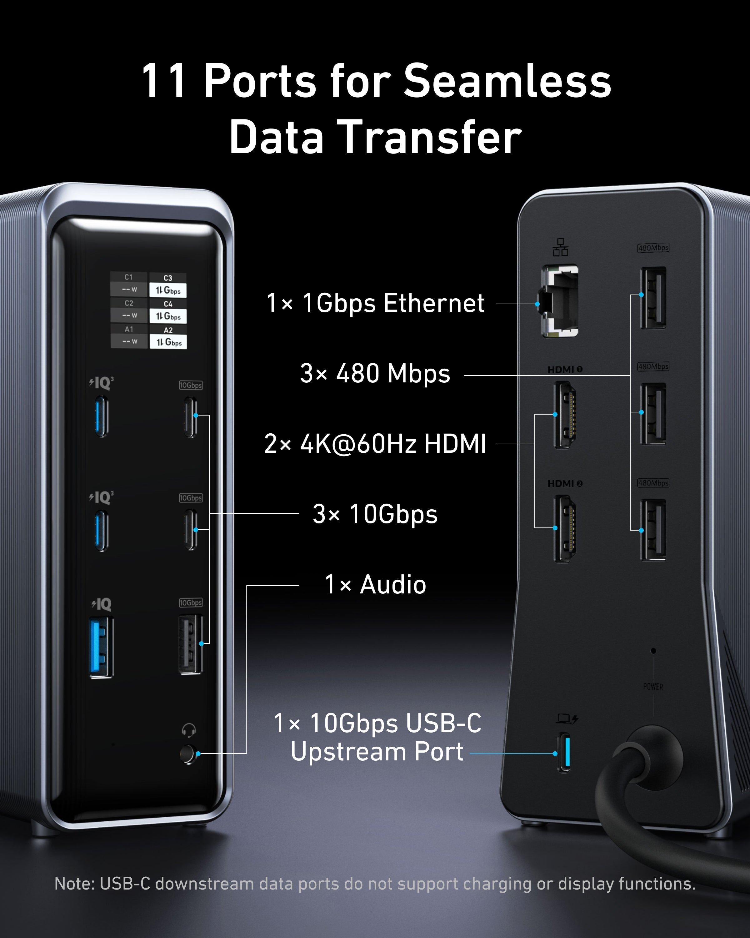 Anker Prime Docking Station 14-in-1 本体 Anker Prime Charging Docking Station (14-in-1, Dual Display, 160W)