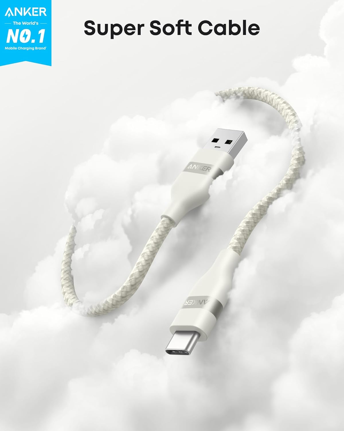 Apos Audio Anker Accessory Anker USB-A to USB-C Cable (3 ft/6 ft, Upcycled-Braided)