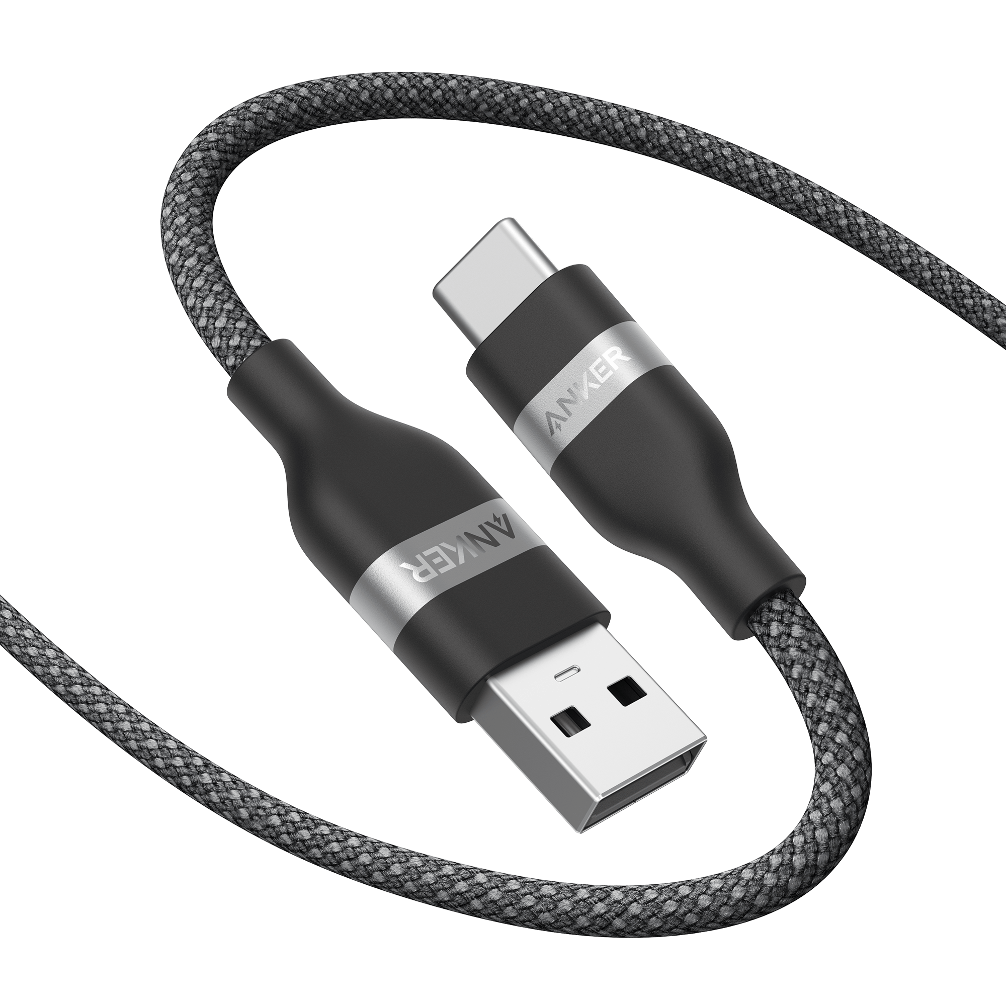 Apos Audio Anker Accessory Anker USB-A to USB-C Cable (3 ft/6 ft, Upcycled-Braided) Black / 6 ft