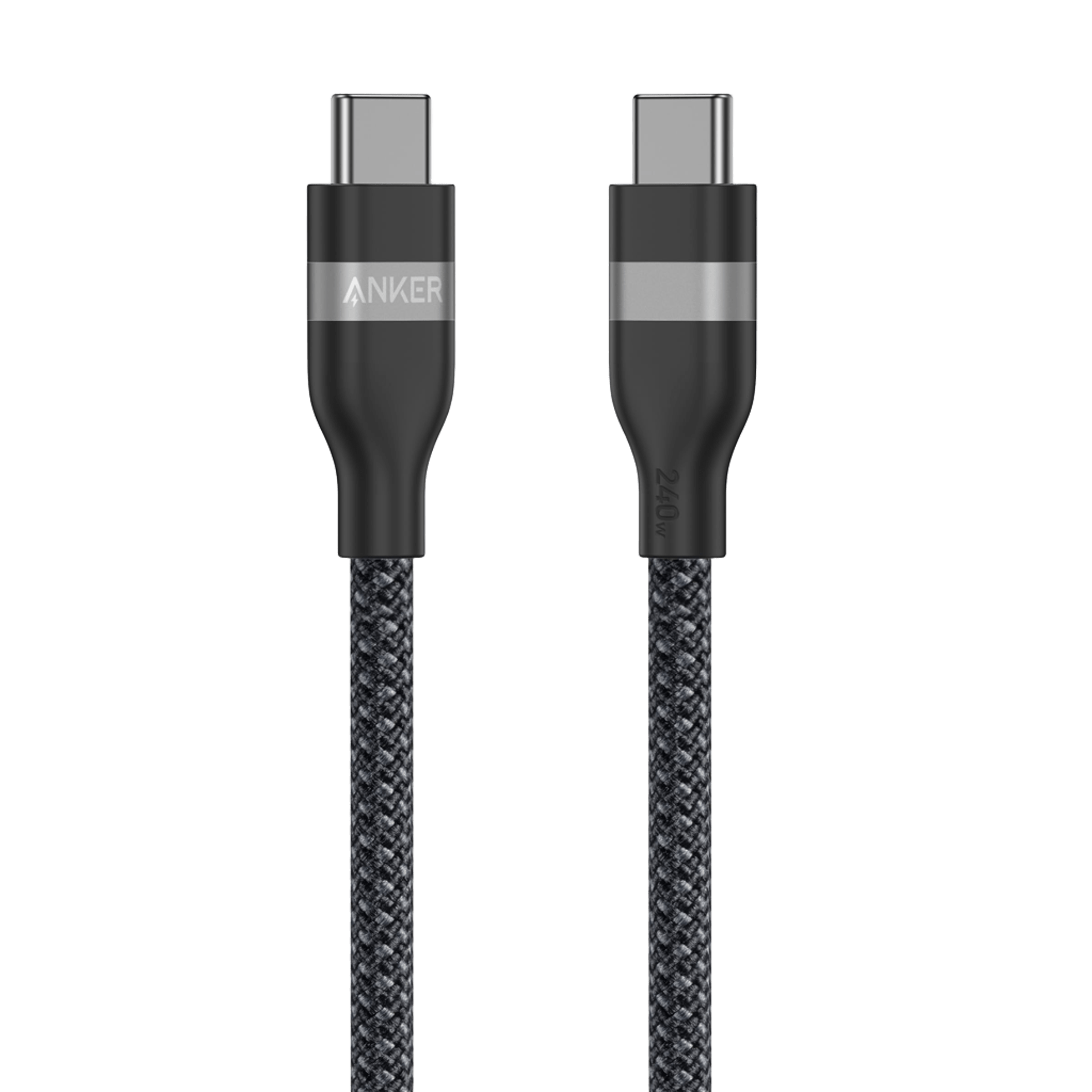 Apos Audio Anker Accessory Anker USB-C to USB-C Cable (3 ft / 6 ft, 240W, Upcycled-Braided) 3 ft / Black Stone