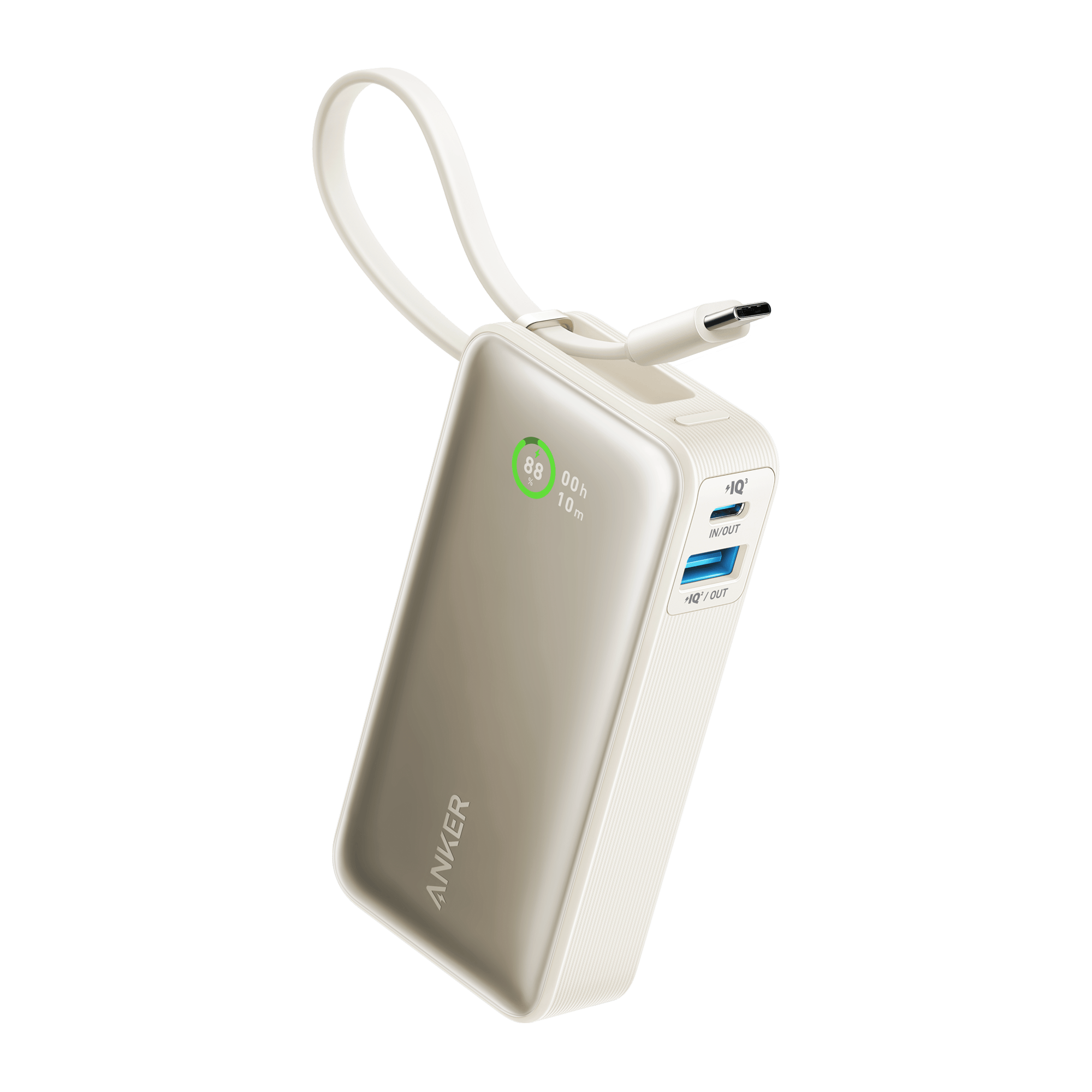 Apos Audio Anker charging only Anker Nano Power Bank (30W, Built-In USB-C Cable) Shell White