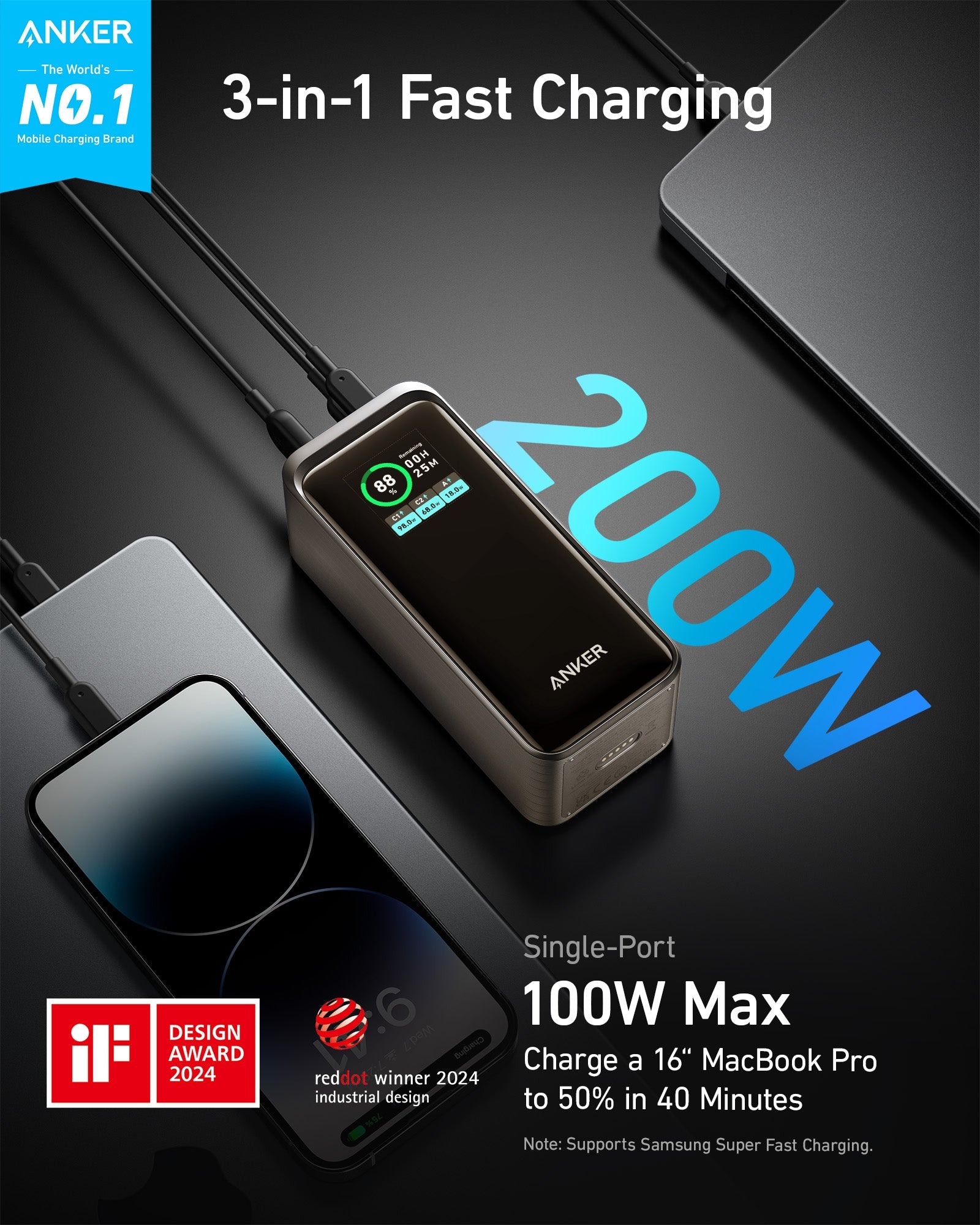 Apos Audio Anker charging only Anker Prime Power Bank (20K, 200W)