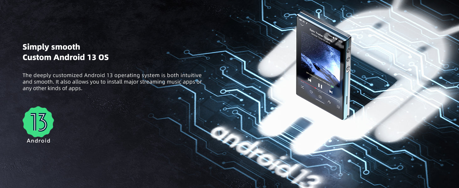 Apos Audio Apos DAP (Digital Audio Player) FiiO x JadeAudio JM21 Android 13 Hi-Res Music Player