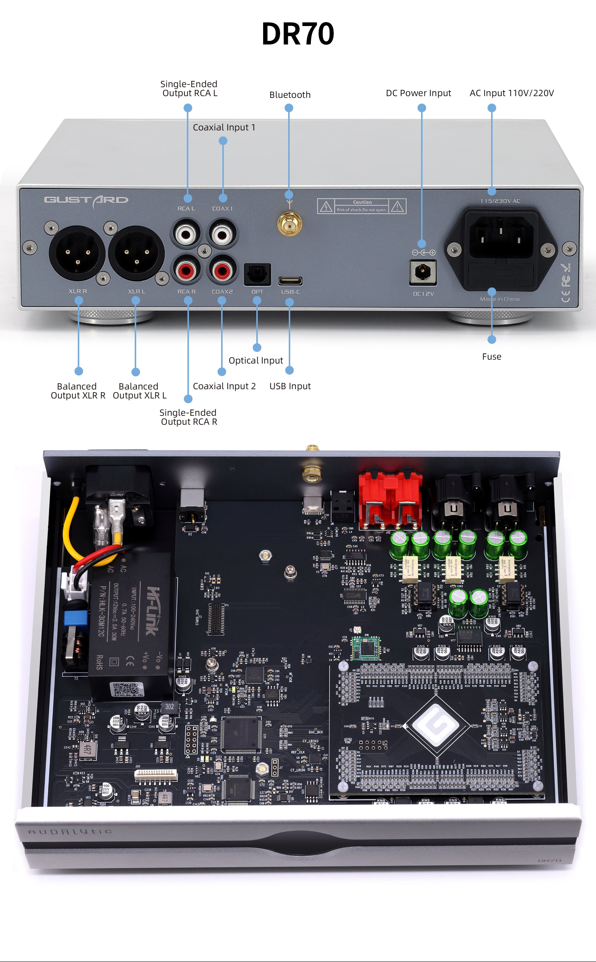 Apos Audio Audalytic DAC (Digital-to-Analog Converter) Audalytic DAC-DR70/DR70N R2R Streaming DAC