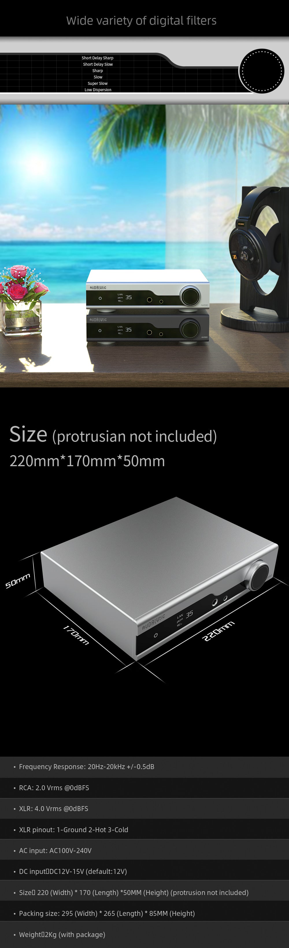 Apos Audio Audalytic Streaming Media Player Adualytic AH90 Streamer/DAC/Headphone Amp