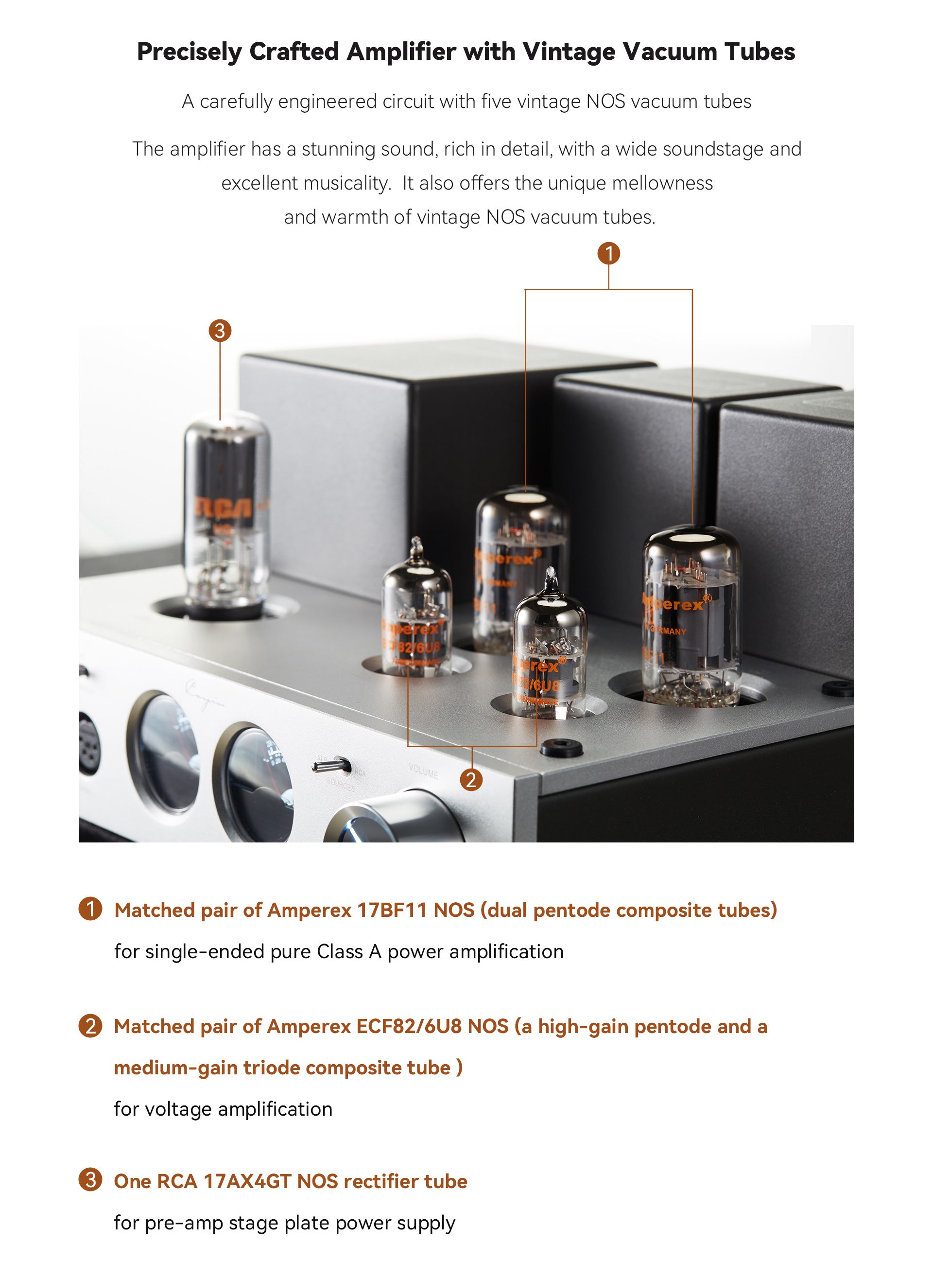 Apos Audio Cayin Headphone Amp (Tube) Cayin HA-2A Desktop Tube Headphone Amplifier