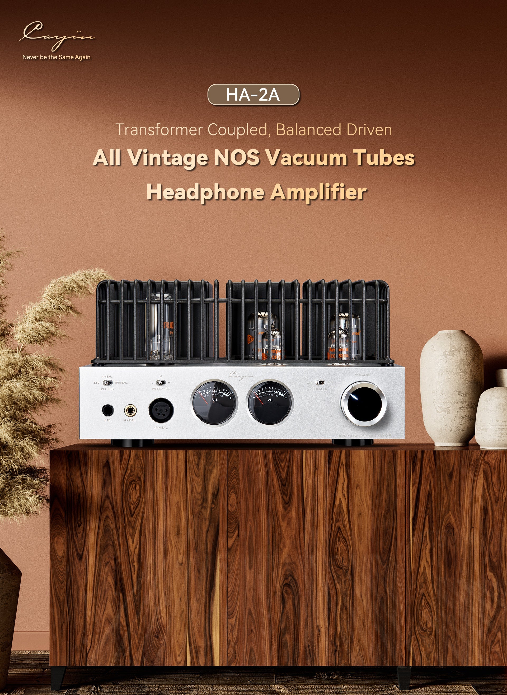 Apos Audio Cayin Headphone Amp (Tube) Cayin HA-2A Desktop Tube Headphone Amplifier