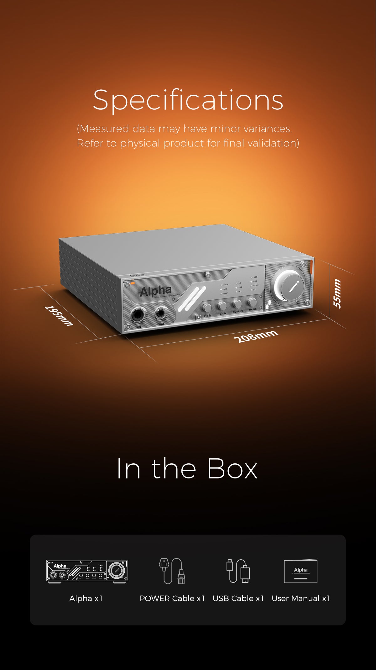 Apos Audio D&A Headphone DAC/Amp D&A Alpha Hi-Res DAC & Headphone Amp