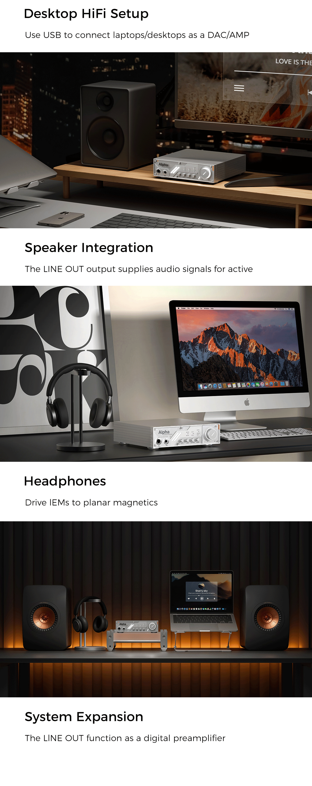 Apos Audio D&A Headphone DAC/Amp D&A Alpha Hi-Res DAC & Headphone Amp