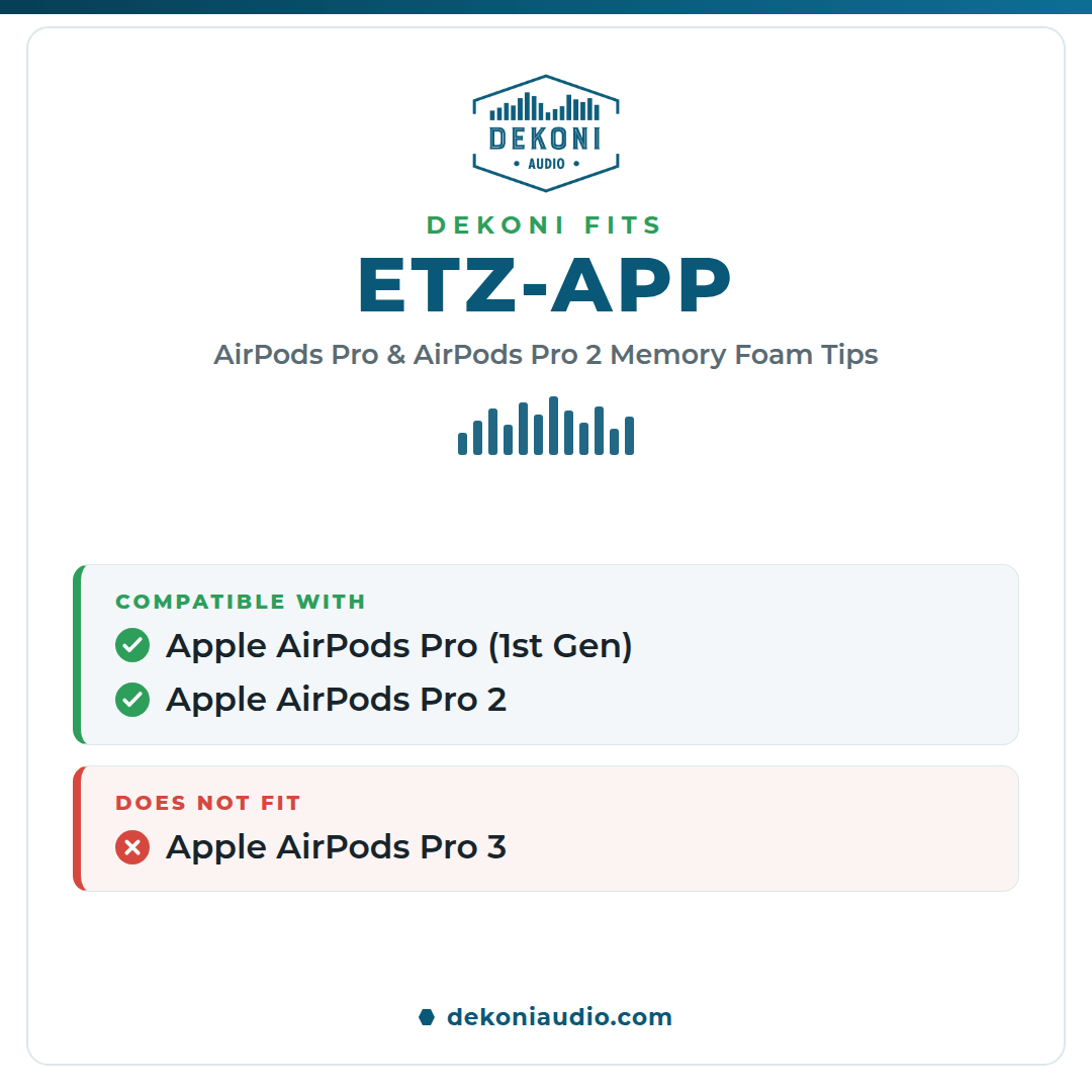 Apos Audio Dekoni Accessory Memory Foam Earphone Tips for the Apple Airpods Pro & Airpods Pro 2