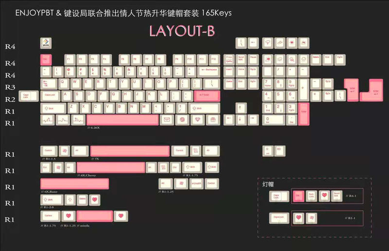 Apos Audio ePBT Keycaps enjoyPBT Valentine Keycap Set