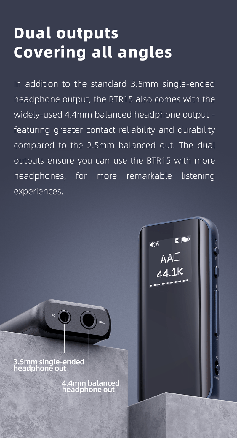 Apos Audio FiiO Headphone DAC/Amp FiiO BTR15 Portable Hi-Fi Bluetooth DAC/Amp