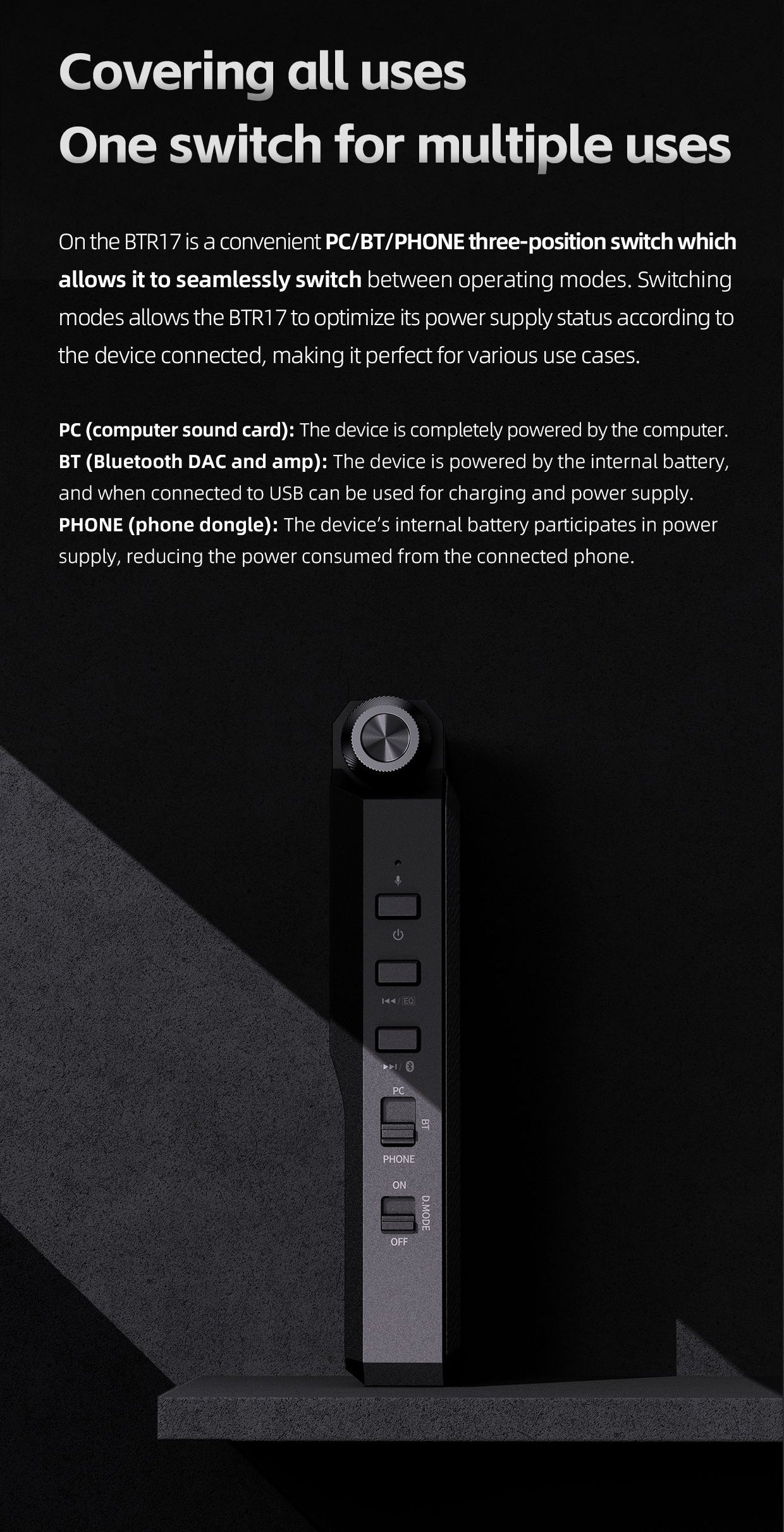 Apos Audio FiiO Headphone DAC/Amp FiiO BTR17 Bluetooth USB DAC/Amp Black