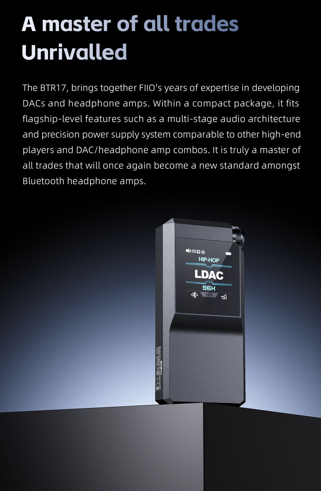 Apos Audio FiiO Headphone DAC/Amp FiiO BTR17 Bluetooth USB DAC/Amp Black