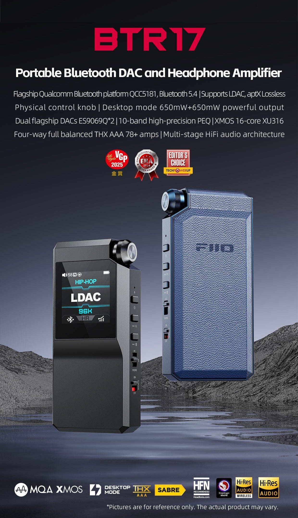 Apos Audio FiiO Headphone DAC/Amp FiiO BTR17 Bluetooth USB DAC/Amp Black