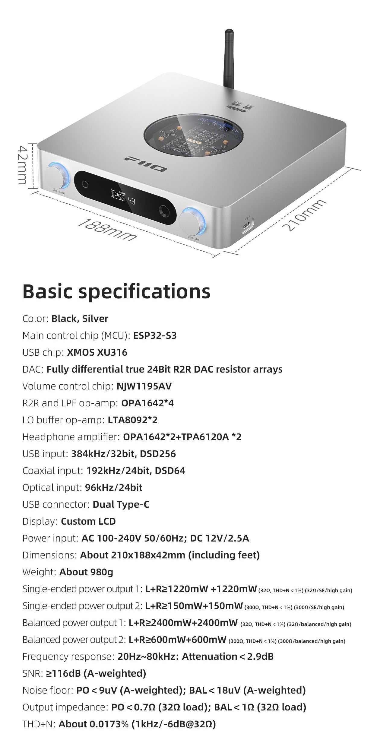Apos Audio FiiO Headphone DAC/Amp FiiO K13 R2R Desktop DAC/Amp