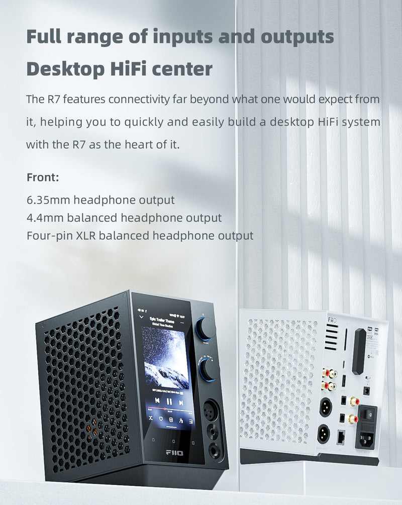 Apos Audio FiiO Headphone DAC/Amp FiiO R7 Desktop HIFI Center/Transmitter/Streamer/Decoder/Amp/Pre-amp All-in-One Unit (Apos Certified)