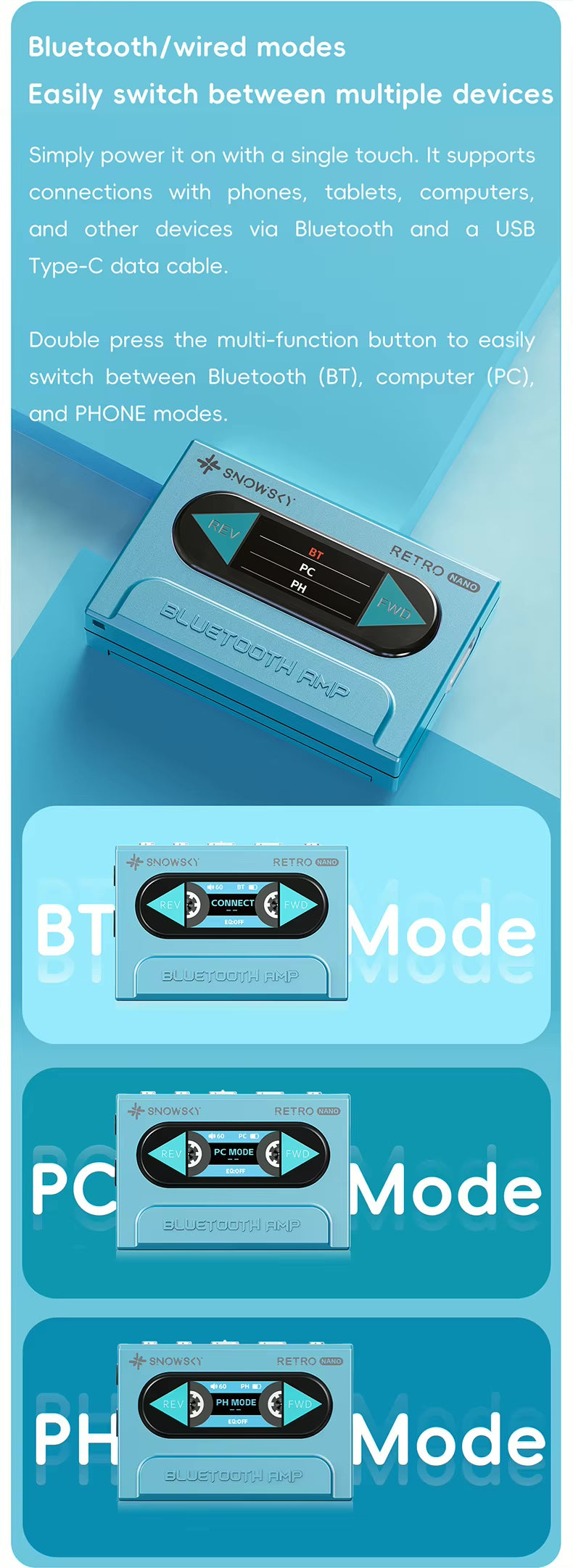 Apos Audio FiiO Headphone DAC/Amp FiiO Snowsky RETRO NANO Bluetooth DAC and Headphone Amplifier