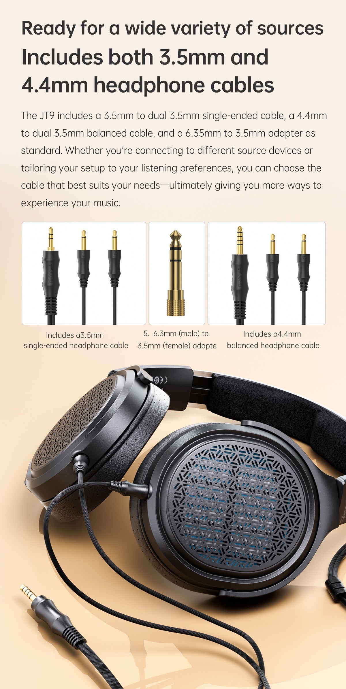 Apos Audio FiiO Headphone FIIO Jade Audio JT9 Open-Back Planar Headphones