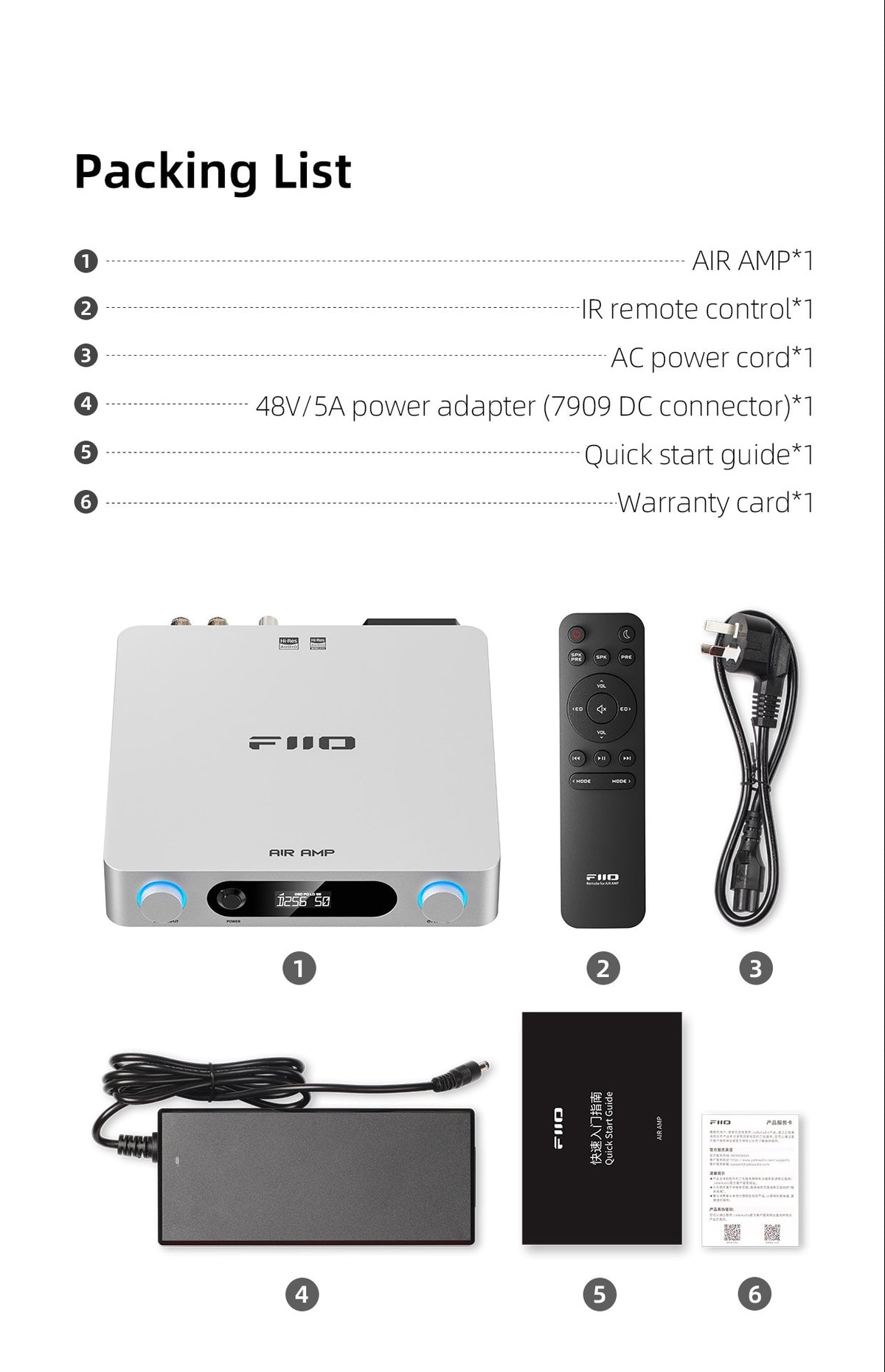 Apos Audio FiiO Speaker Amp FiiO AIR AMP Streaming Power Amplifier