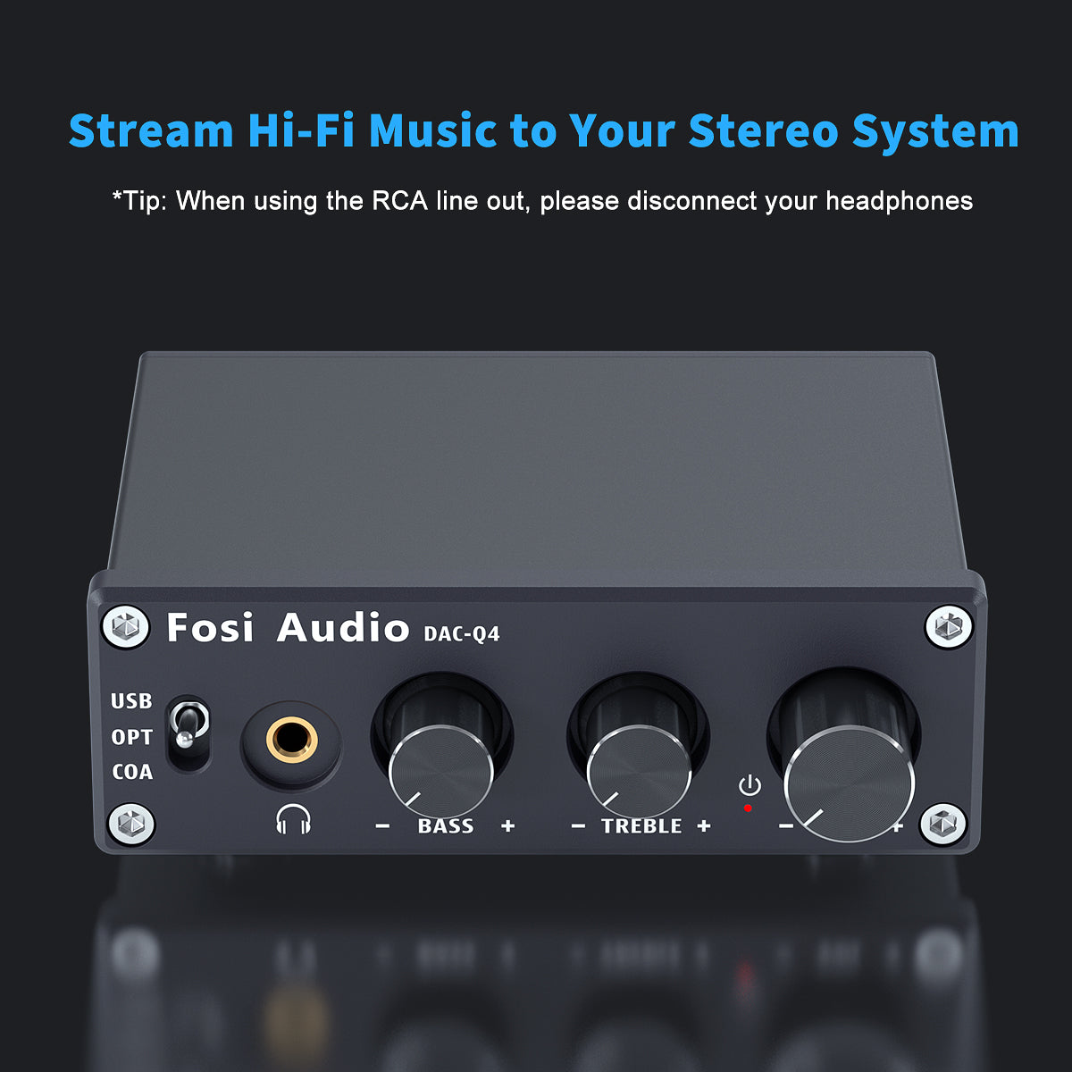 Apos Audio Fosi Audio Headphone DAC/Amp Fosi Audio Q4 Mini Stereo Gaming DAC & Headphone Amplifier Audio