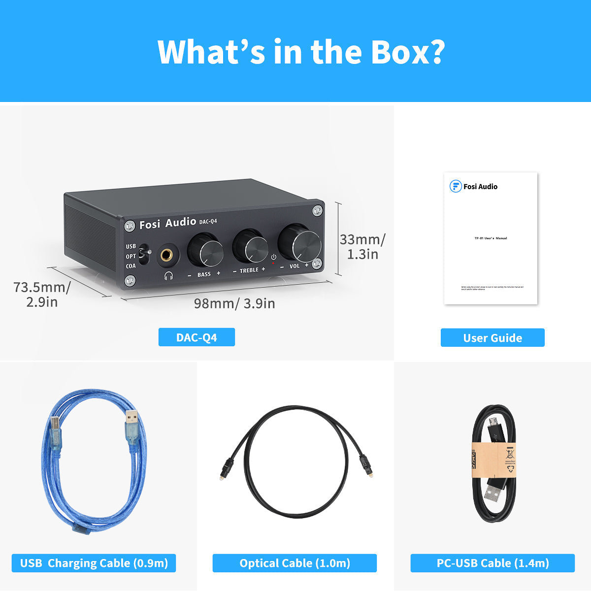 Apos Audio Fosi Audio Headphone DAC/Amp Fosi Audio Q4 Mini Stereo Gaming DAC & Headphone Amplifier Audio