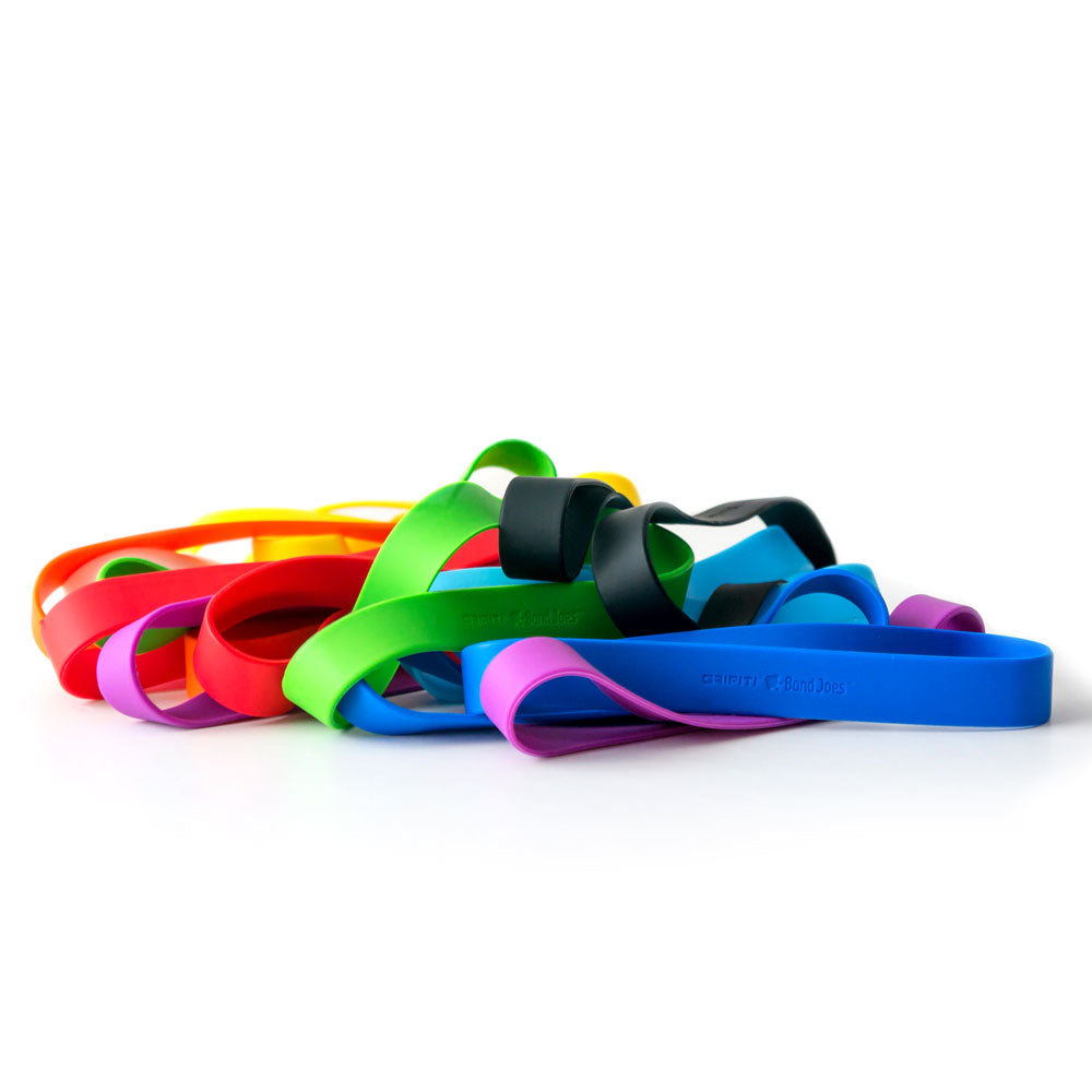Apos Audio Grifiti Standard Silicone Band Grifiti Band Joes 7.5 x .75 inch 15" Circumference Silicone Bands Notebooks Cooking Boxes Outdoor Use Assorted / 5 Pack (price per pack)