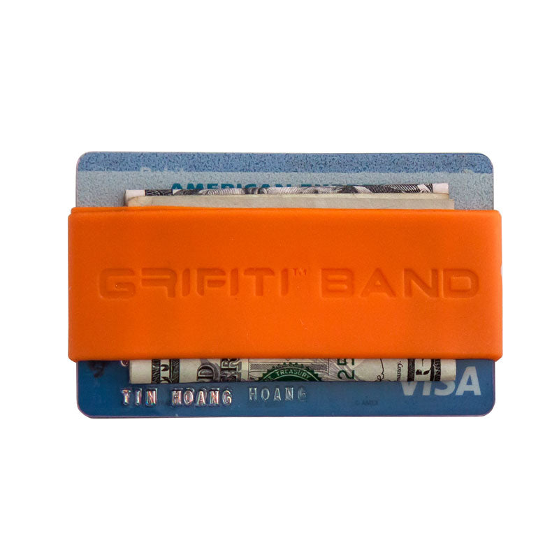 Apos Audio Grifiti Standard Silicone Band Grifiti Band Joes Horizontal Wallet Bands 3.25 x 1.25 in - Minimalist Silicone Bands for Cards, Cash, and Everyday Carry (EDC) 1pk / Orange
