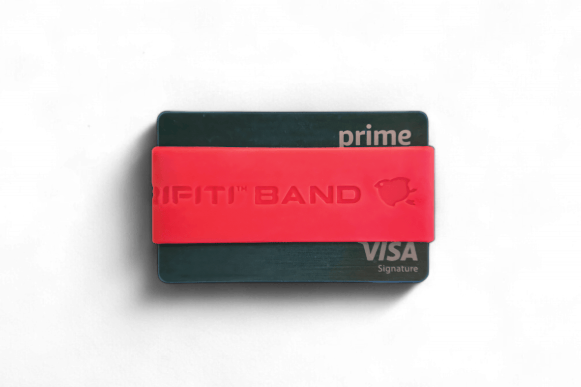 Apos Audio Grifiti Standard Silicone Band Grifiti Band Joes Horizontal Wallet Bands 3.25 x 1.25 in - Minimalist Silicone Bands for Cards, Cash, and Everyday Carry (EDC) 1pk / Red