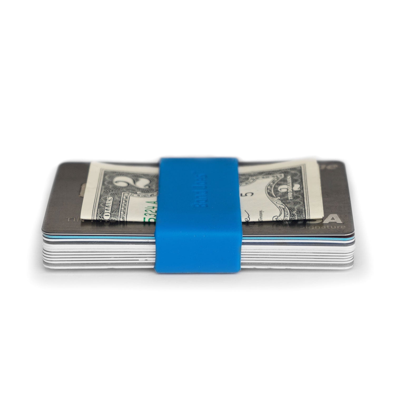 Apos Audio Grifiti Standard Silicone Band Grifiti Band Joes Vertical Wallet Bands 2.25 x 1.25 Inch - Minimalist Silicone Rubber Band Wallet for Cards, Cash, and Front Pocket Carry Blue / 1pk