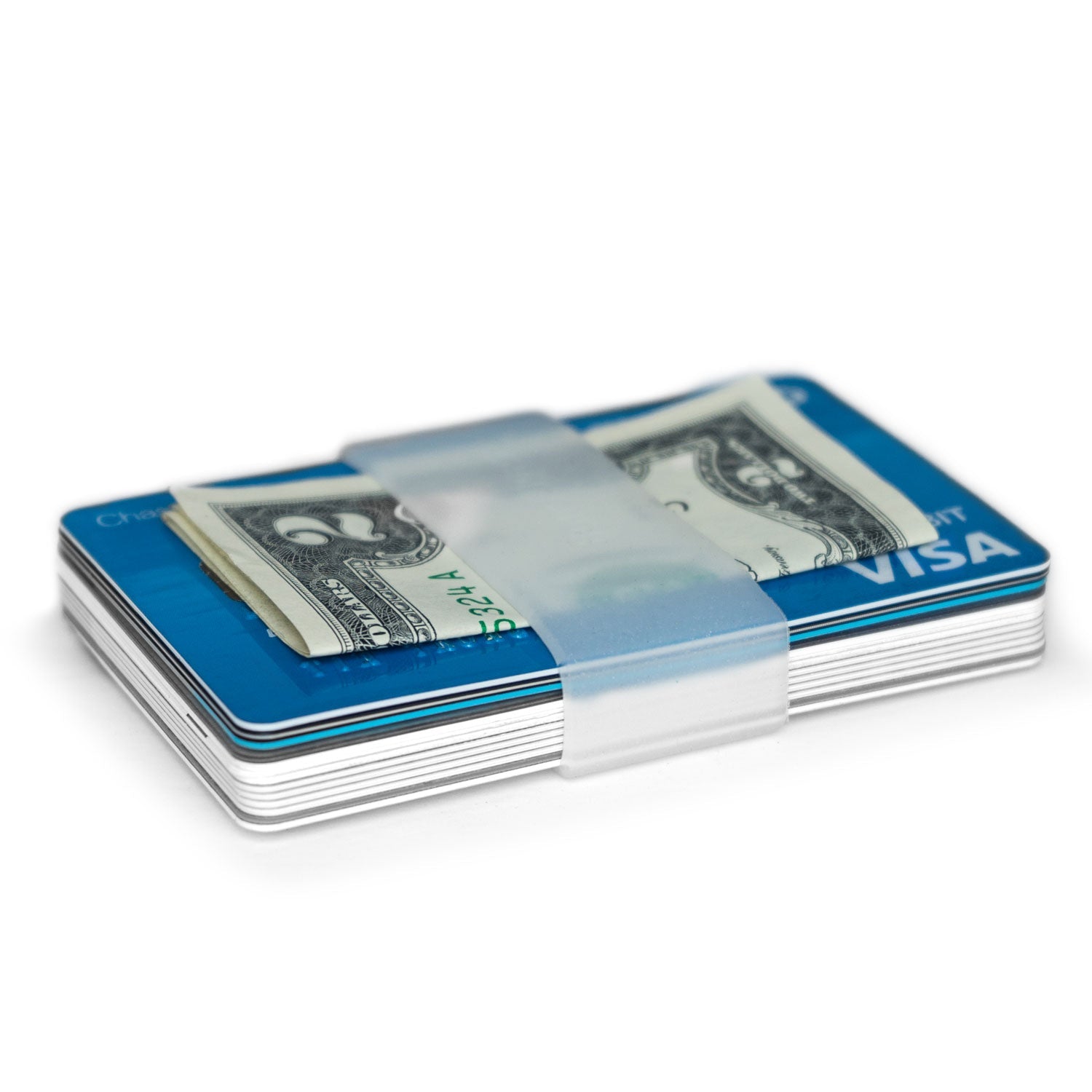 Apos Audio Grifiti Standard Silicone Band Grifiti Band Joes Vertical Wallet Bands 2.25 x 1.25 Inch - Minimalist Silicone Rubber Band Wallet for Cards, Cash, and Front Pocket Carry Clear Glow In The Dark / 1pk