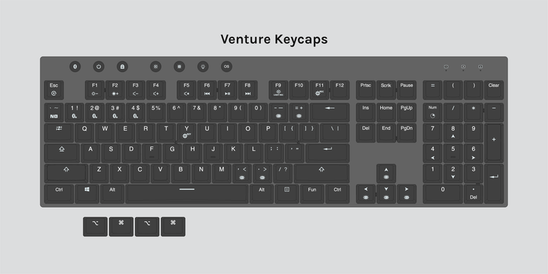 Apos Audio Hexgears Mechanical Keyboards Hexgears Venture Low-Profile Bluetooth Mechanical Keyboard