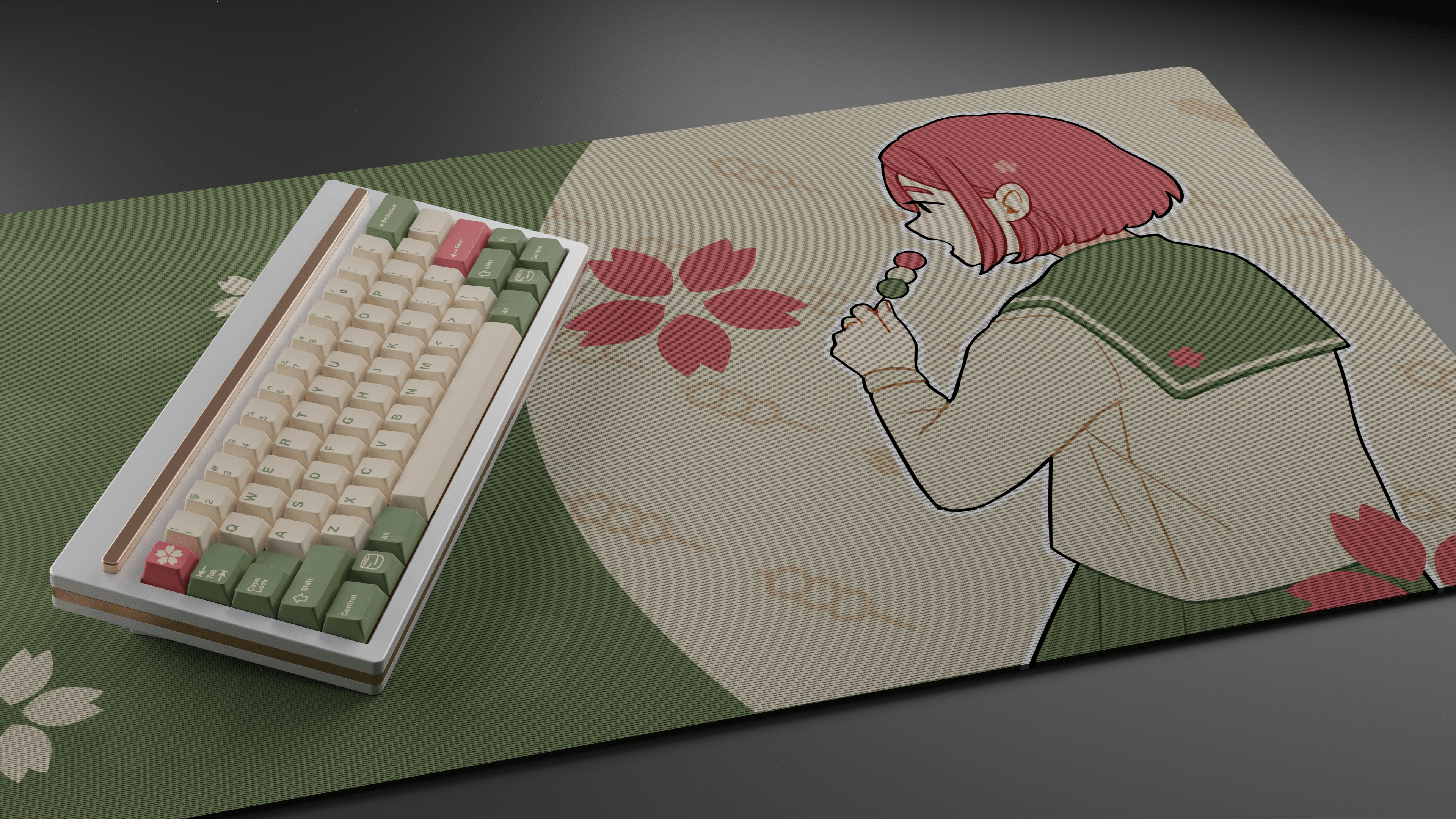 Apos Audio Kono Deskmat GMK Hanami Dango Deskmat