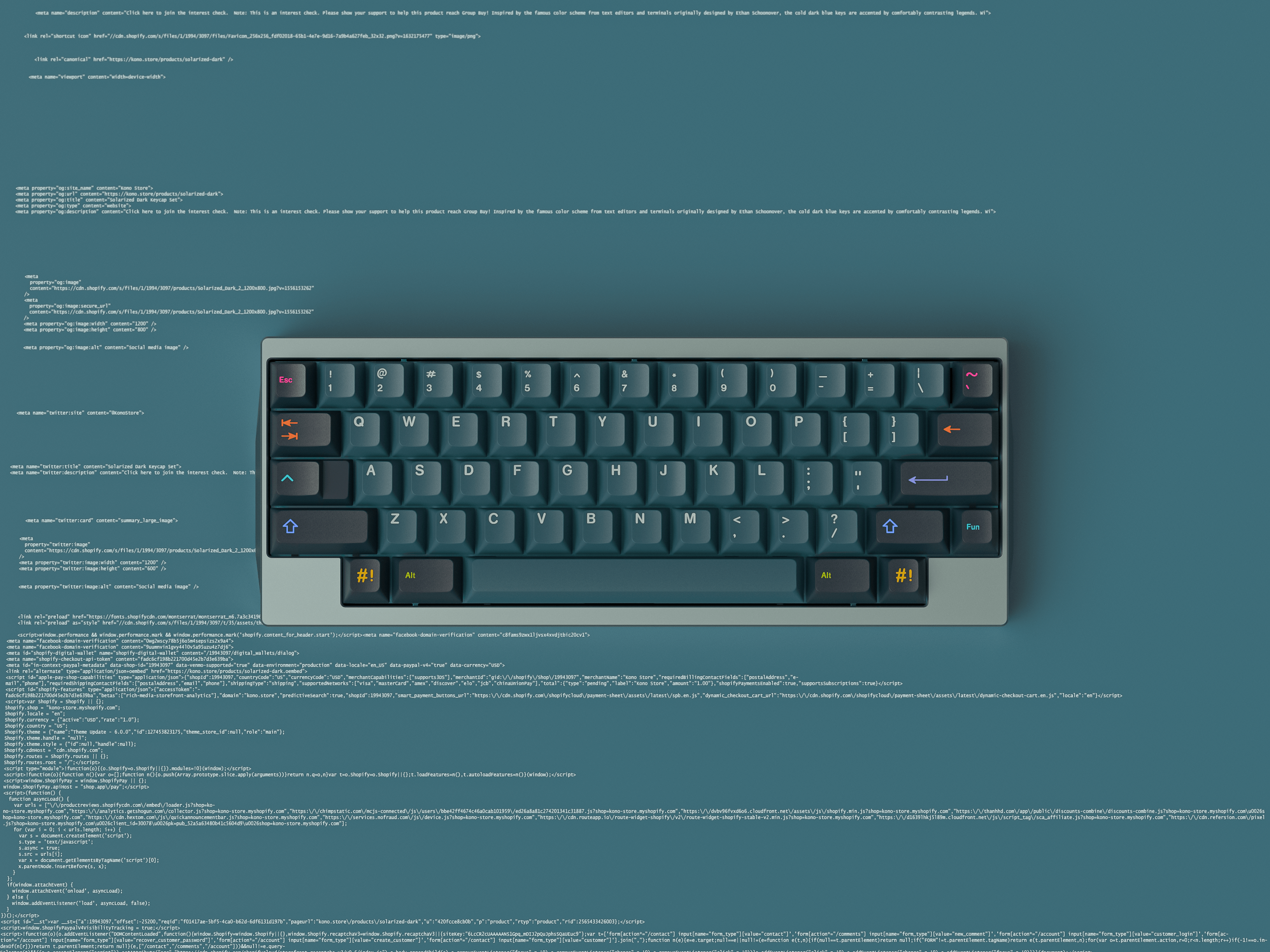 Apos Audio Kono Keycaps KDS Solarized Dark Keycap Set