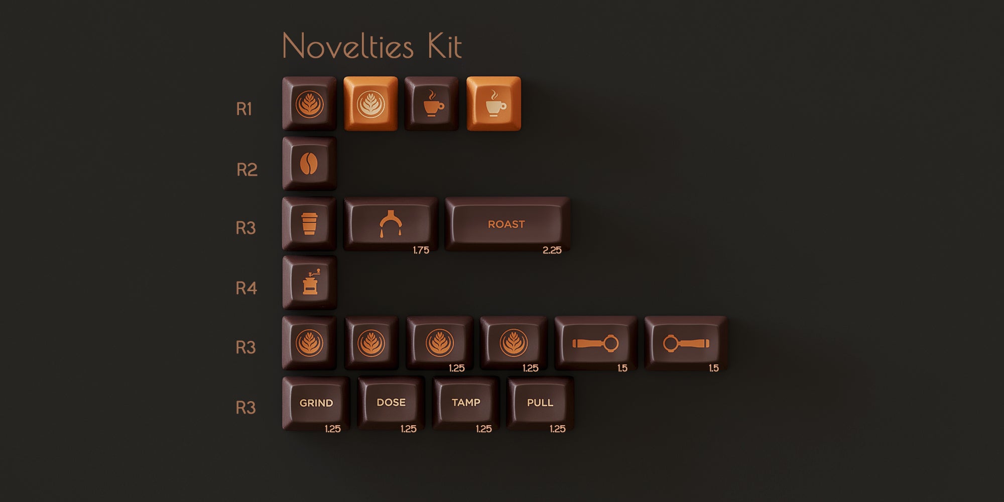 Apos Audio Kono Keycaps SA Espresso Keycap Set