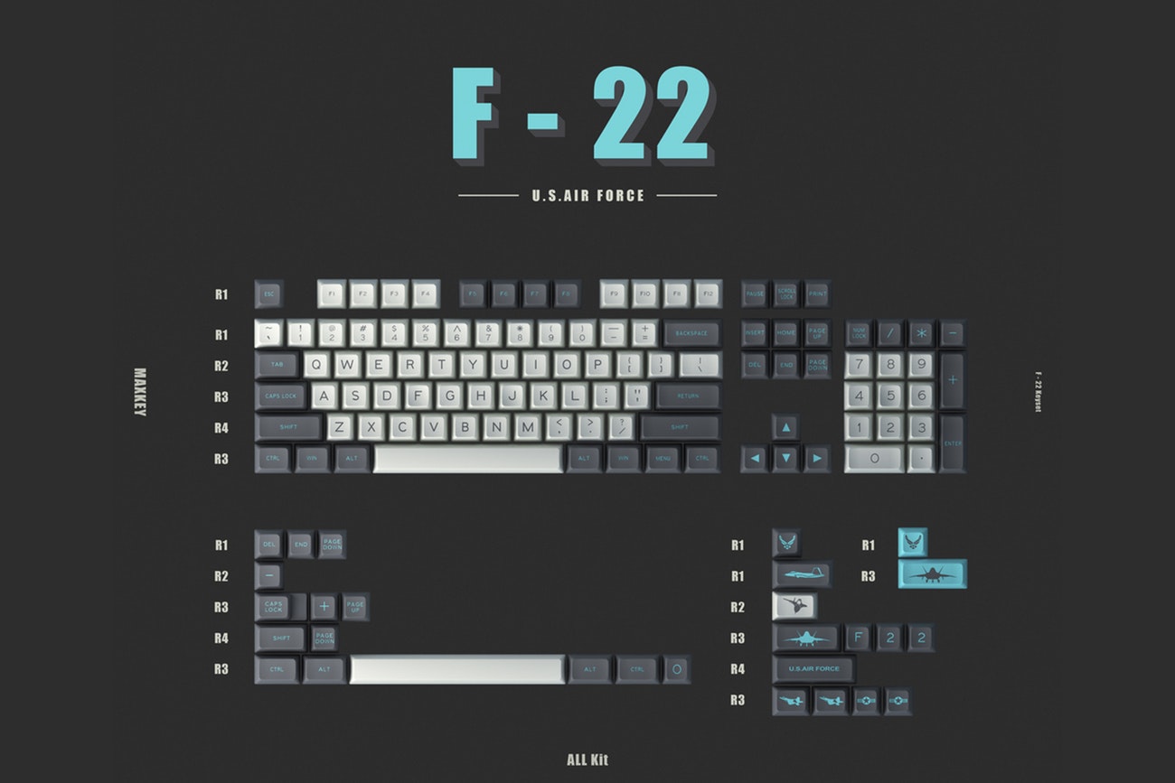 Apos Audio Maxkey Keycaps Maxkey F-22 Keycap Set