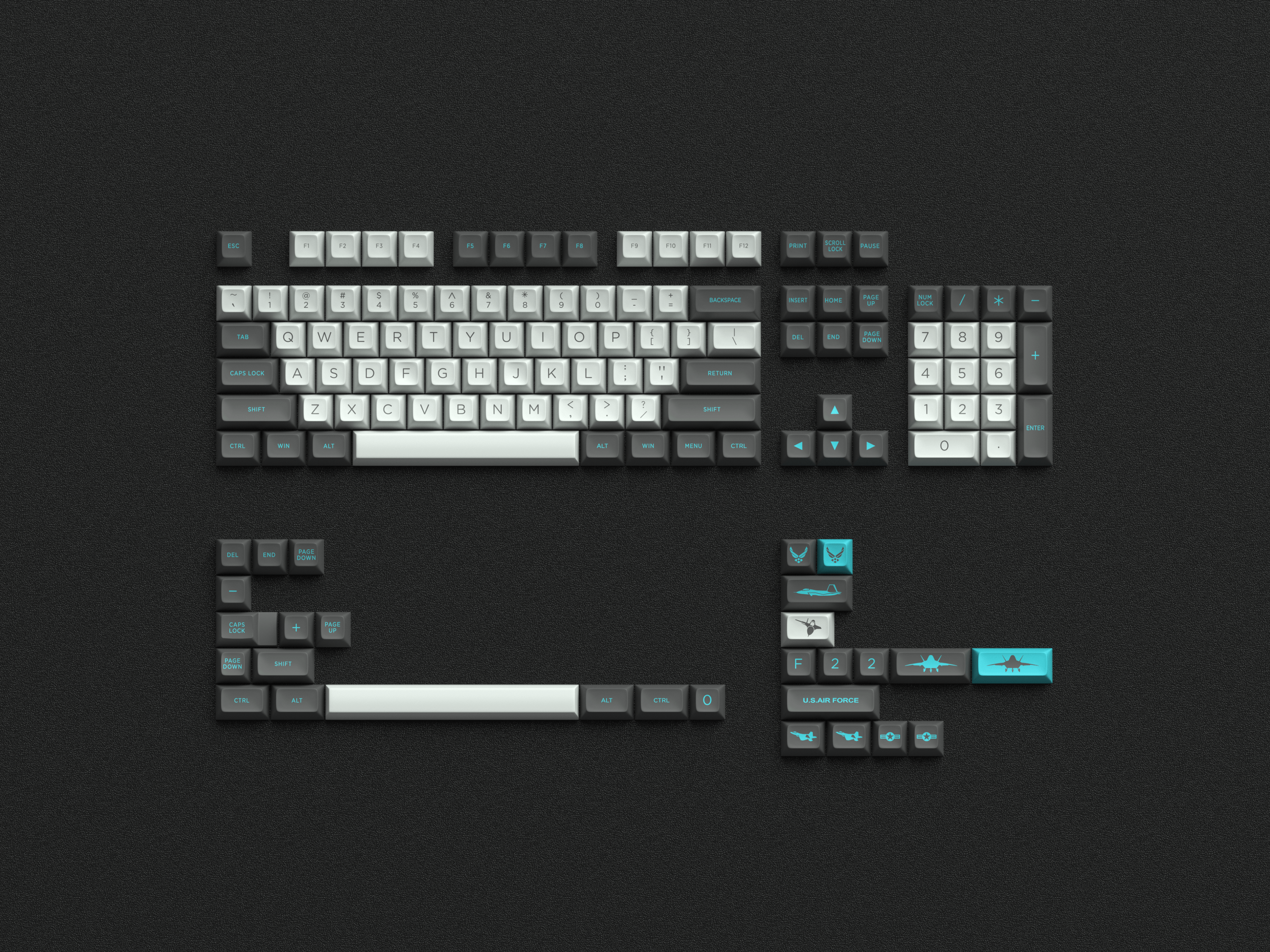 Apos Audio Maxkey Keycaps Maxkey F-22 Keycap Set