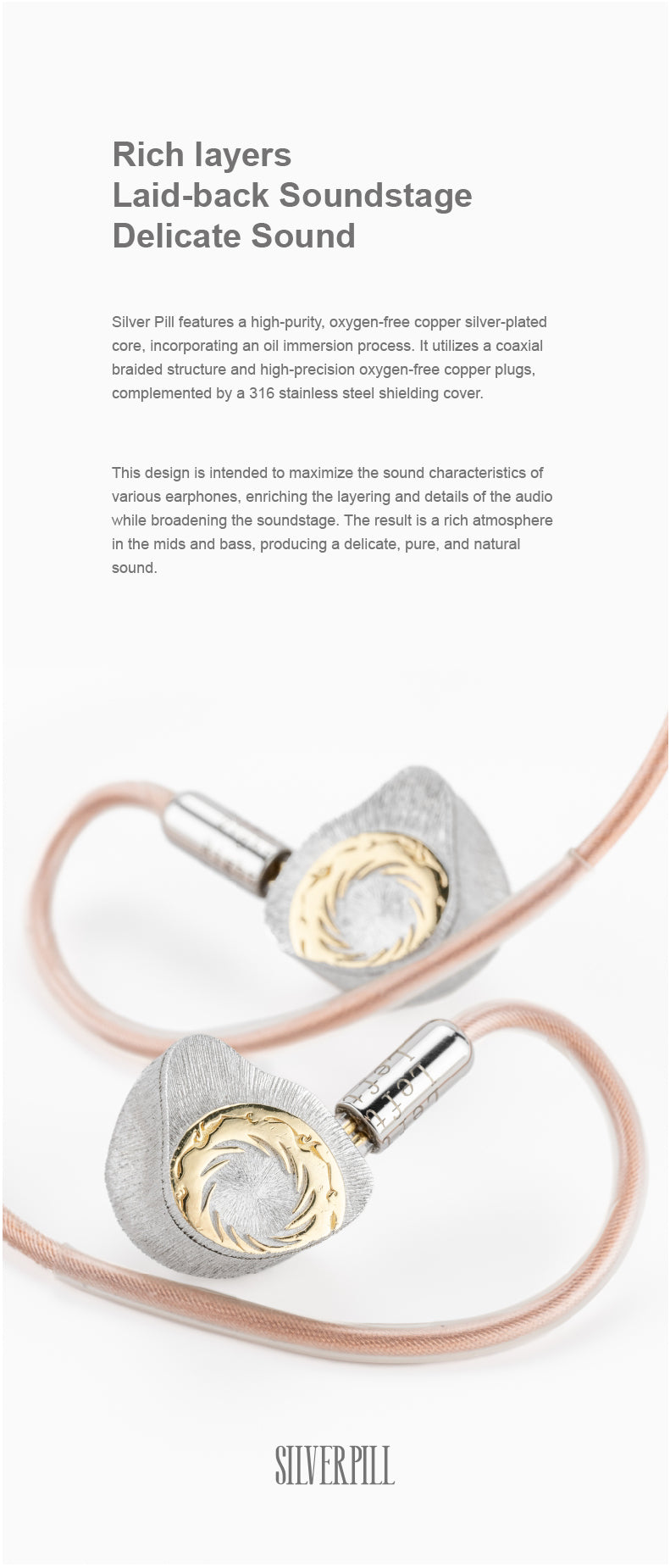 Apos Audio Moondrop Cable Moondrop x LYRE Acoustics Silver Pill Earphone Upgrade Cable