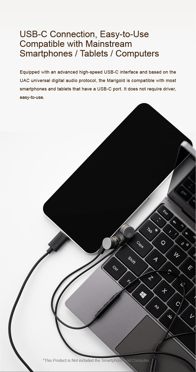 Apos Audio Moondrop Earphone / In-Ear Monitor (IEM) Moondrop Marigold USB-C Neckband-Style IEMs