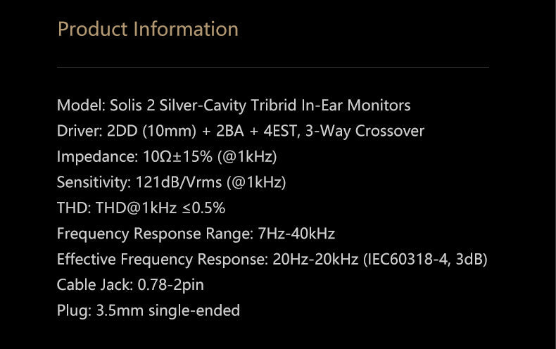 Apos Audio Moondrop Earphone / In-Ear Monitor (IEM) Moondrop Solis II Tribrid IEM (In-Ear Monitor)