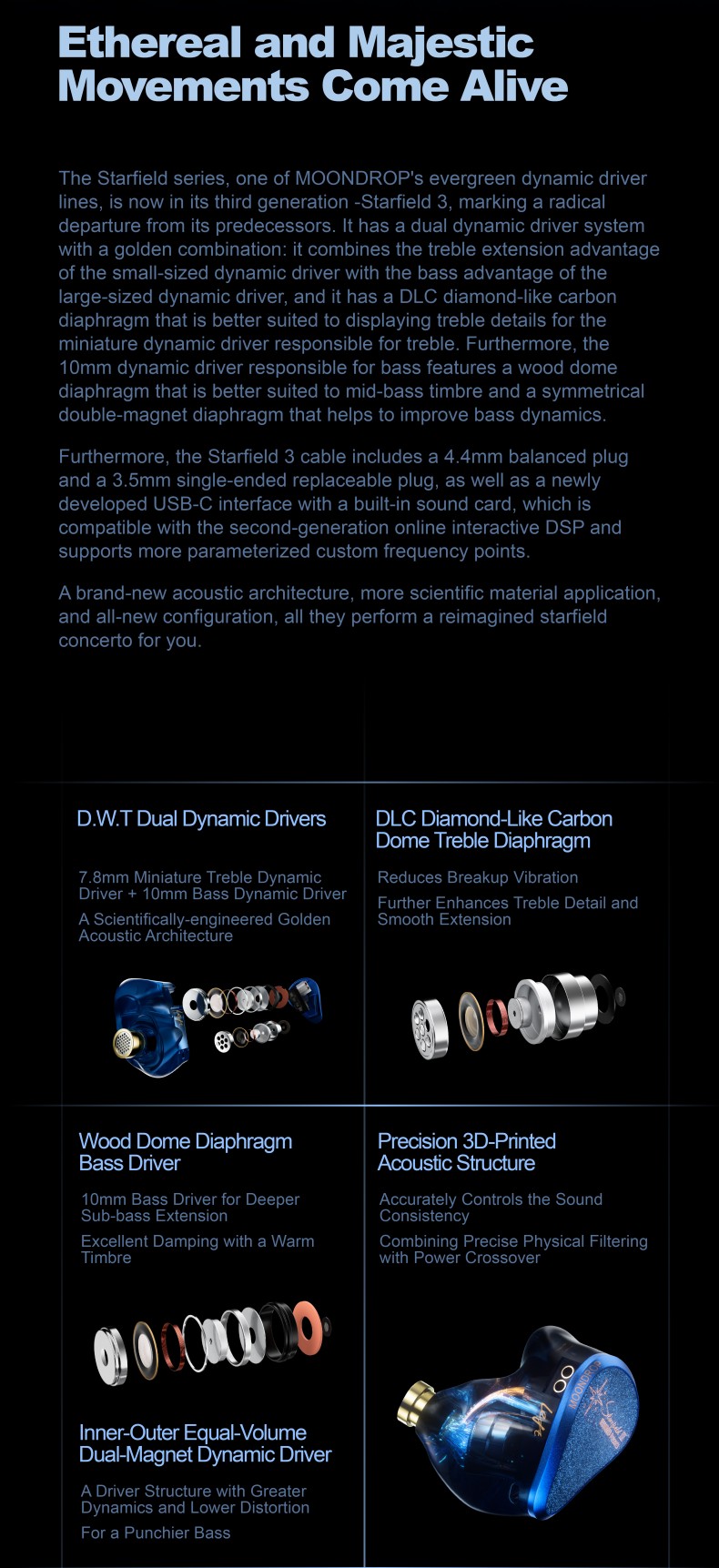 Apos Audio Moondrop Earphone / In-Ear Monitor (IEM) Moondrop Starfield III In-Ear Monitor (IEM)