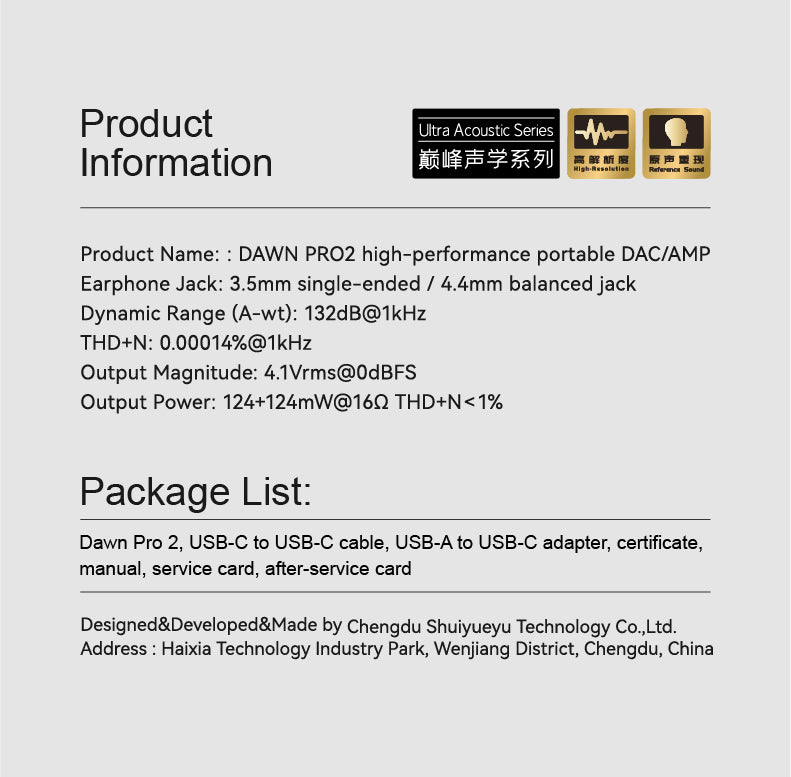 Apos Audio Moondrop Headphone DAC/Amp Moondrop Dawn Pro 2 Dual Portable DAC/Amp