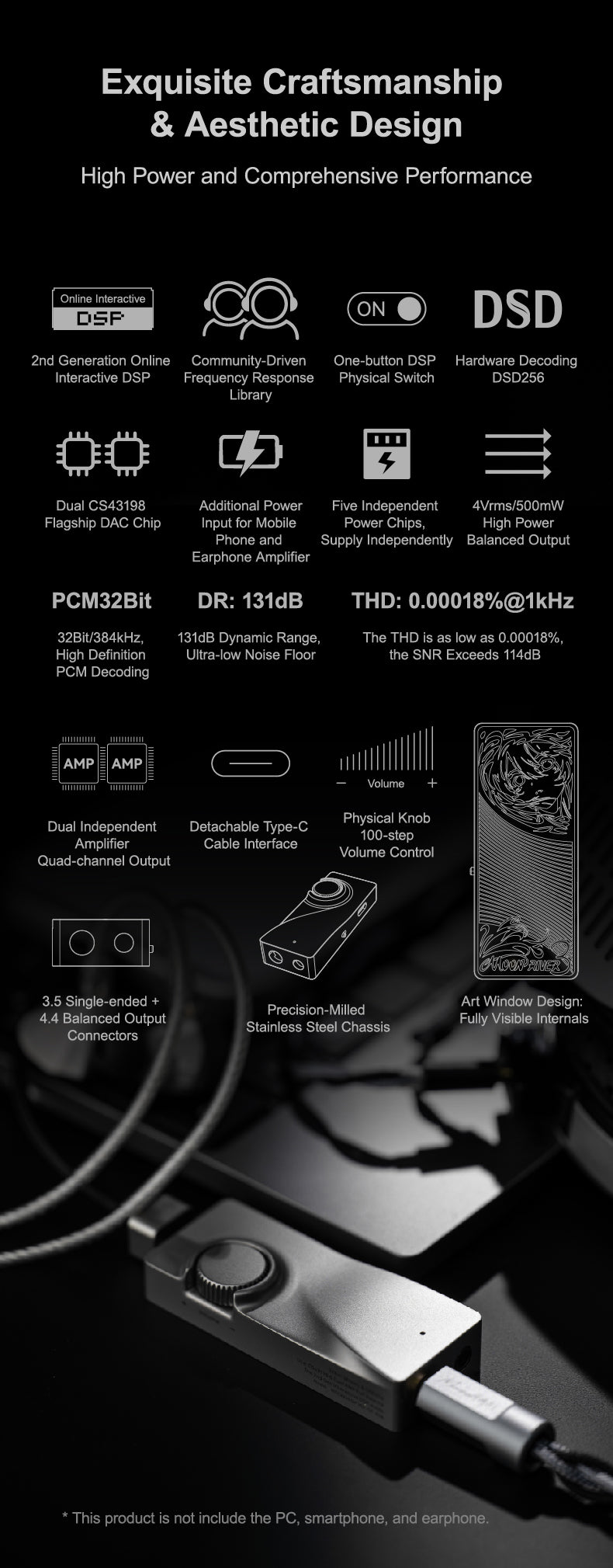 Apos Audio Moondrop Headphone DAC/Amp Moondrop Moonriver 3 Flagship Mini Portable DAC/Amp