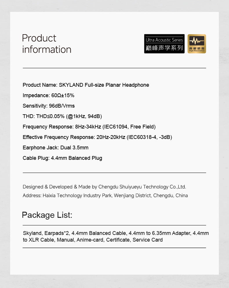 Apos Audio Moondrop Headphone Moondrop Skyland Full-Size Planar Magnetic Headphone