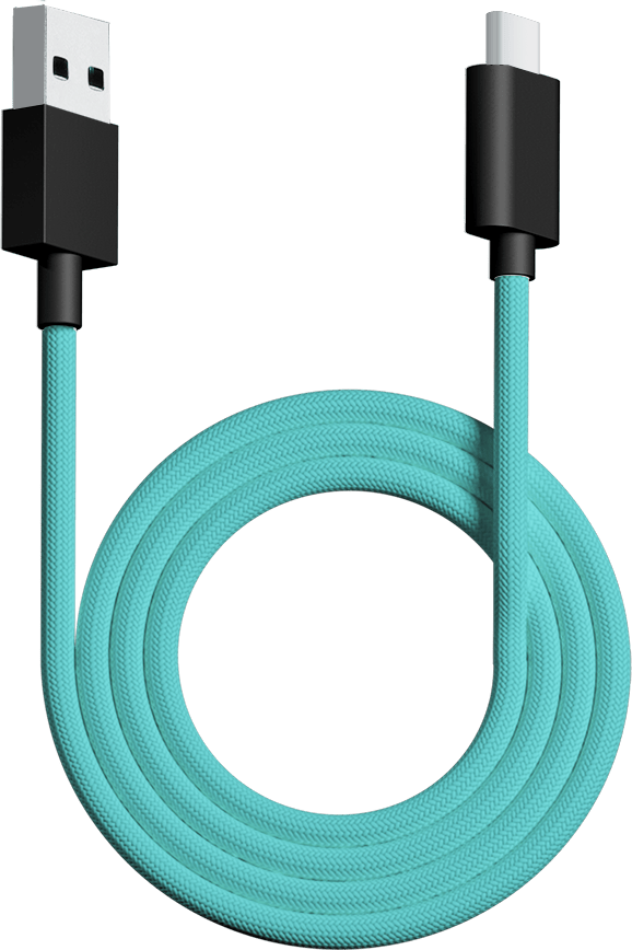 Apos Audio Pwnage Cables USB C Paracord Cable Charging Flexible Wired Cord usb a to c mint
