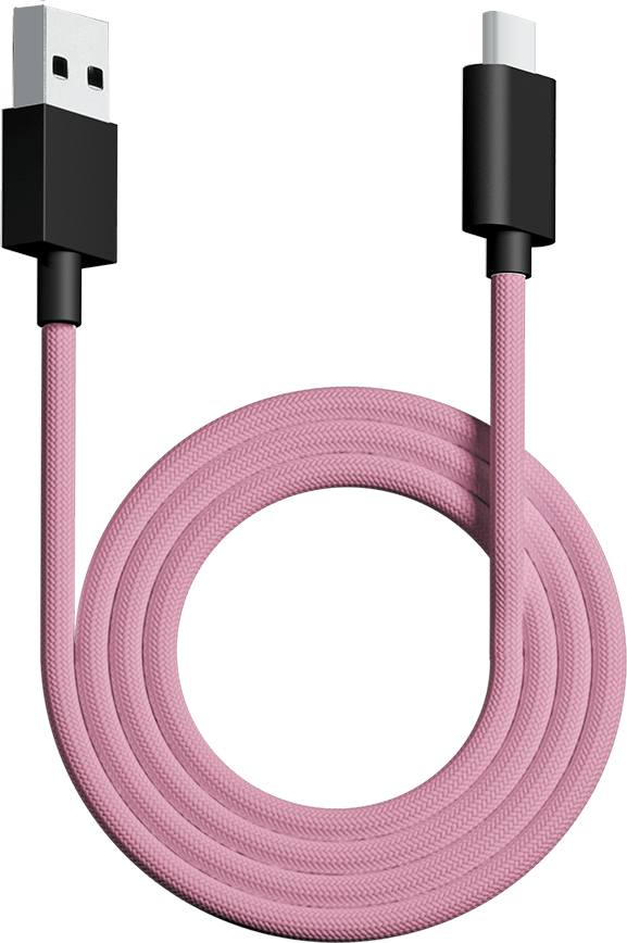 Apos Audio Pwnage Cables USB C Paracord Cable Charging Flexible Wired Cord usb a to c pink